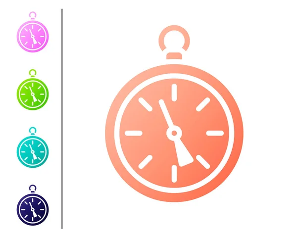 Icono Coral Compass Aislado Sobre Fondo Blanco Windrose Símbolo Navegación — Vector de stock