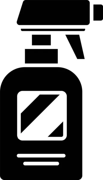 Zwarte Kappers Pistool Spray Fles Met Water Pictogram Geïsoleerd Witte — Stockvector