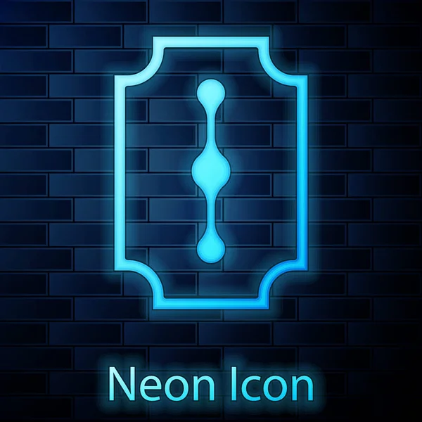 Planoucí Neonová Ikona Čepelky Izolovaná Pozadí Cihlové Zdi Vektorová Ilustrace — Stockový vektor