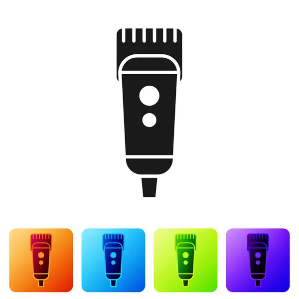 Black Electrical Hair Clipper Shaver Icon Isolated White Background Barbershop — Stock Vector