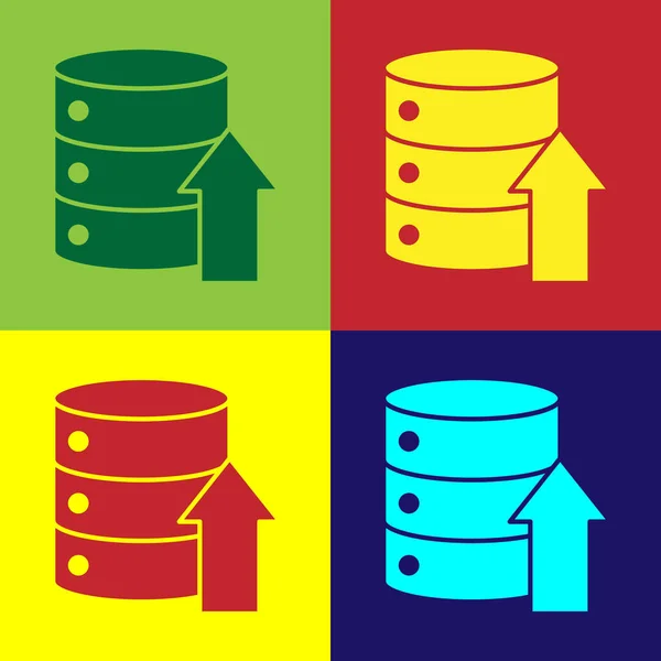 Pop Art Server Daten Web Hosting Symbol Isoliert Auf Farbigem — Stockvektor