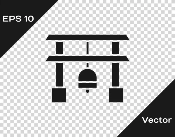 Schwarzes Japanisches Torsymbol Isoliert Auf Transparentem Hintergrund Torii Tor Zeichen — Stockvektor