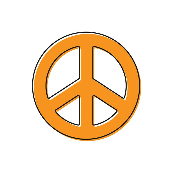 Icône Orange Peace Isolée Sur Fond Blanc Symbole Hippie Paix — Image vectorielle