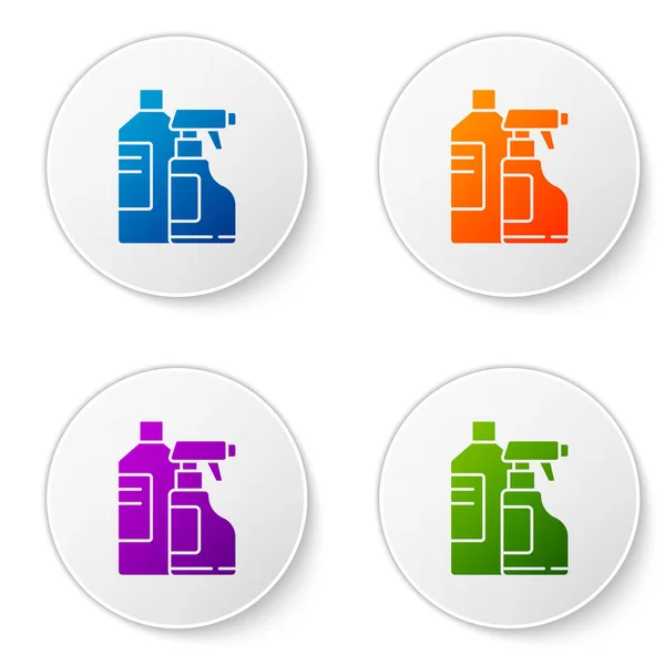 Color Botellas Plástico Para Detergente Lavandería Lejía Líquido Para Lavar — Archivo Imágenes Vectoriales