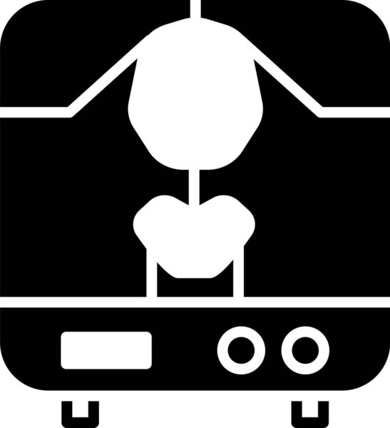 Черный рентгеновский аппарат значок изолирован на белом фоне. Векторная миграция
