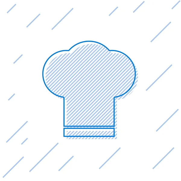 배경에 파란색 요리사 아이콘입니다 기호입니다 모자를 요리합니다 일러스트레이션 — 스톡 벡터