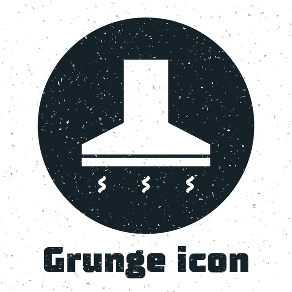 Grunge Kitchen Extraktor Fan Ikon Elszigetelt Fehér Alapon Főzőkapucni Konyhai — Stock Vector