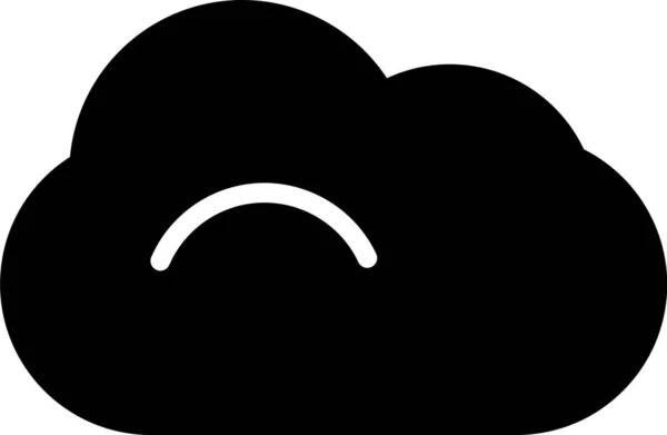 Ícone Black Cloud Isolado Fundo Branco Ilustração Vetorial —  Vetores de Stock