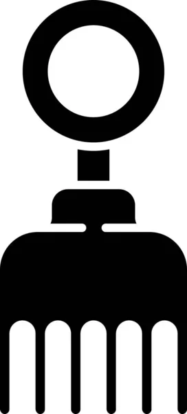 黒のヘアブラシアイコンは白い背景に隔離されています 髪の毛のサインを組み合わせる バーのシンボル ベクターイラスト — ストックベクタ