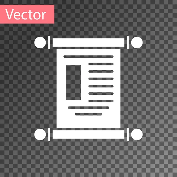 Decreto Blanco Papel Pergamino Icono Desplazamiento Icono Aislado Sobre Fondo — Vector de stock