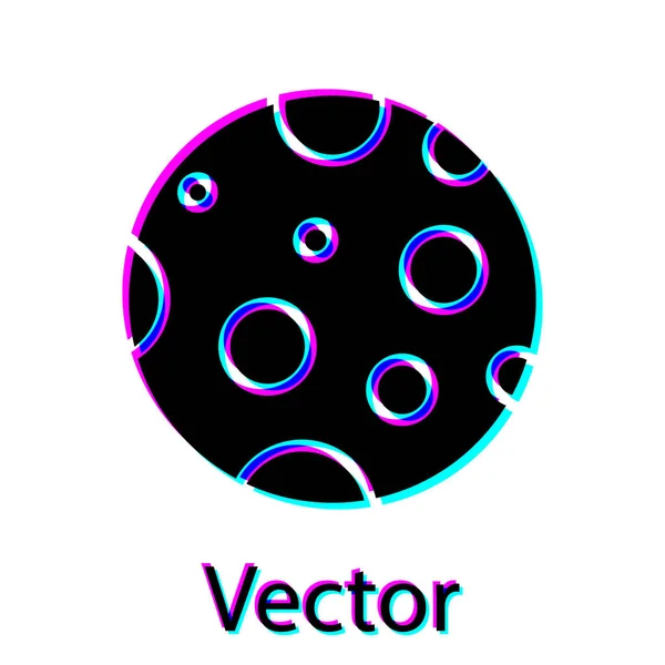 Icono Luna Negra Aislado Sobre Fondo Blanco Ilustración Vectorial — Vector de stock