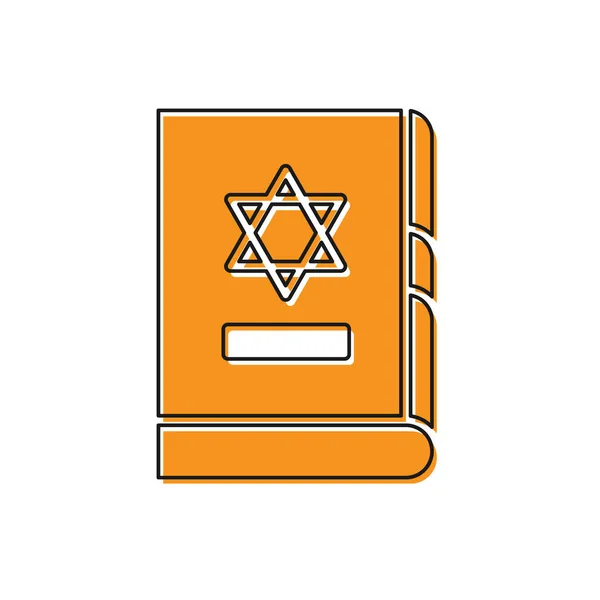 Orange Jewish Torah Book Icon Isolated White Background Cover Bible — Stock Vector