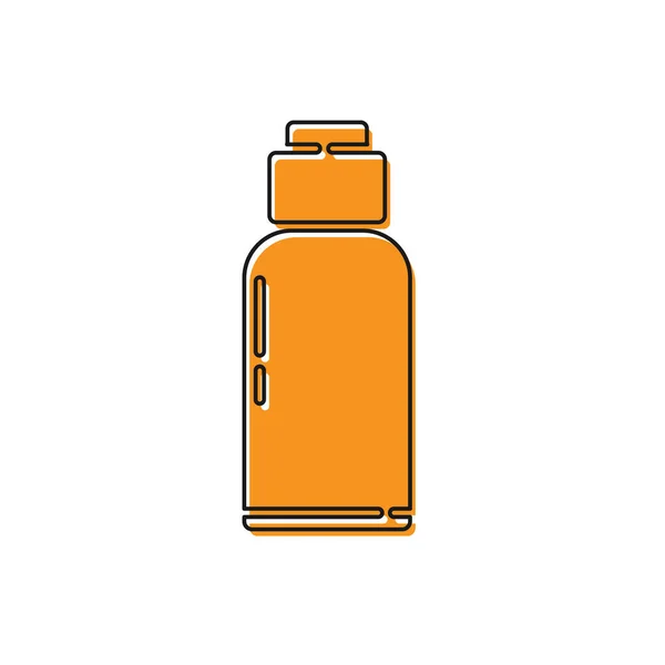 Orange Canteen Water Bottle Icon Isolated White Background Tourist Flask — Stock Vector