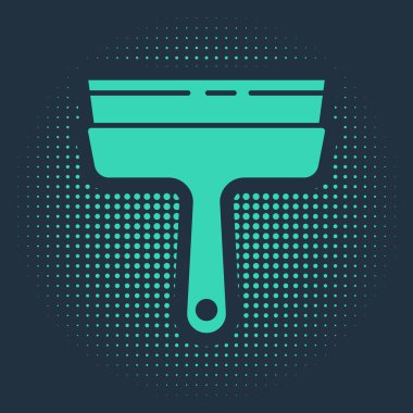 Mavi arka planda izole edilmiş pencere simgesi için kauçuk temizleme hizmeti. Silecek, kazıyıcı, silecek. Soyut çember rastgele noktalar. Vektör İllüstrasyonu