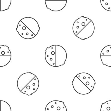 Güneş tutulmasının gri çizgisi beyaz arka planda izole edilmiş. Tam sonar tutulması. Vektör İllüstrasyonu