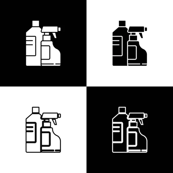 Set Botellas Plástico Para Detergente Lavandería Lejía Líquido Lavavajillas Otro — Vector de stock