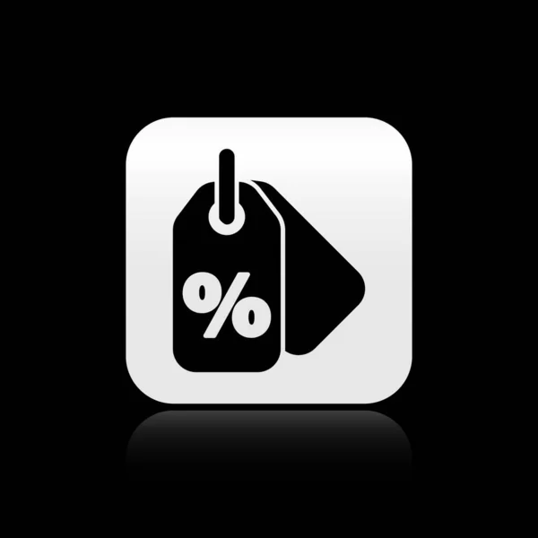 Black Discount Percent Tag Icon Isolated Black Background Shopping Tag — Stock Vector