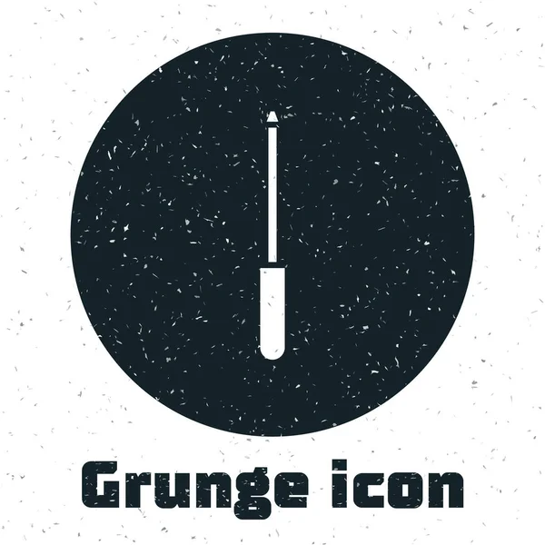 Grunge Knife Spitzer Symbol Isoliert Auf Weißem Hintergrund Monochrome Vintage — Stockvektor