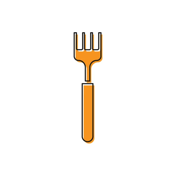 Icône Fourche Orange Isolée Sur Fond Blanc Symbole Couverts Illustration — Image vectorielle