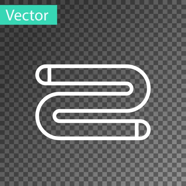 Weiße Linie Handtuch Symbol Isoliert Auf Transparentem Hintergrund Vektorillustration — Stockvektor