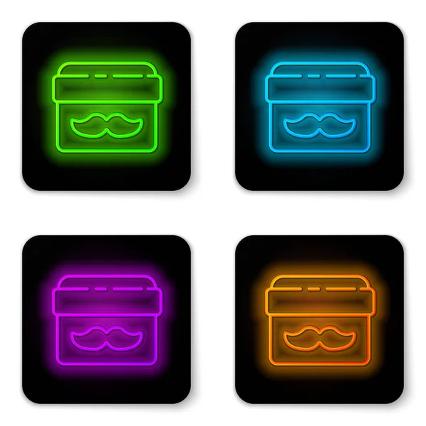 Glowing Neon Line Cream Lotion Cosmetic Jar Icon Isolated White — Stock Vector