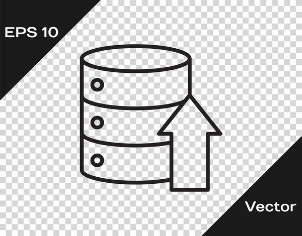 Black Line Server Daten Web Hosting Icon Isoliert Auf Transparentem — Stockvektor