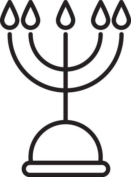 Чорна Лінія Хануки Ікона Ізольована Білому Тлі Традиційний Символ Хануки — стоковий вектор
