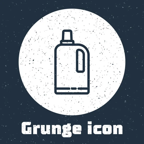 Línea Grunge Icono Suavizante Tela Aislado Sobre Fondo Gris Detergente — Vector de stock