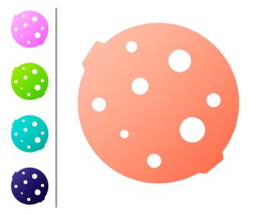 Mercan Ay simgesi beyaz arkaplanda izole edildi. Renk simgelerini ayarla. Vektör İllüstrasyonu