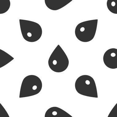 Gri Su damlası ikonu beyaz arka planda izole edilmiş kusursuz desen. Vektör İllüstrasyonu