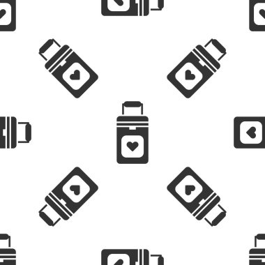 İnsan organları taşıma simgesi için gri soğutucu kutusu beyaz arka planda izole edilmiş pürüzsüz desen. Organ nakli konsepti. Organ konteynırı. Vektör İllüstrasyonu