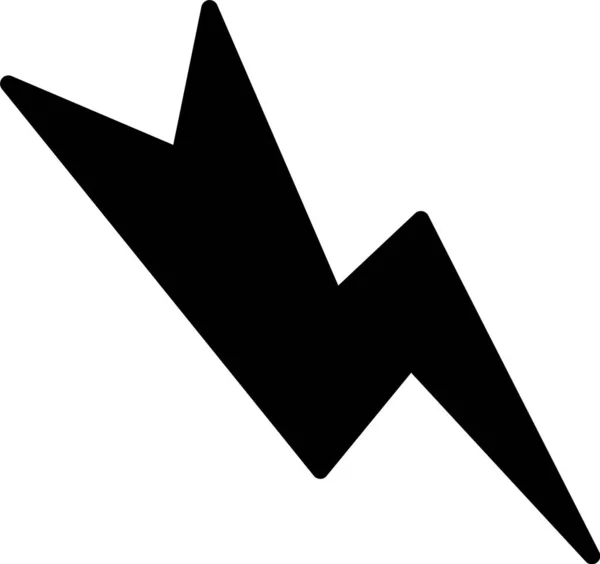 Піктограма Затвору Чорної Блискавки Ізольована Білому Тлі Знак Спалаху Заряджати — стоковий вектор
