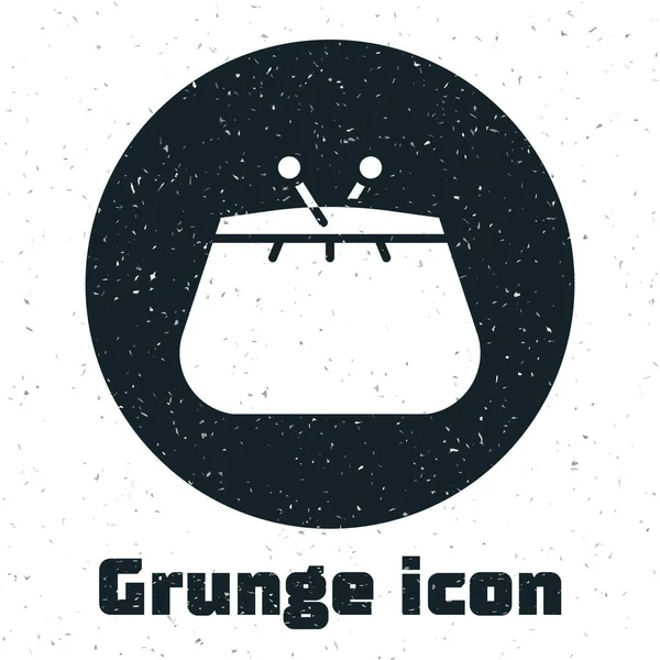 Grunge Wallet Icono Aislado Sobre Fondo Blanco Icono Del Bolso — Vector de stock