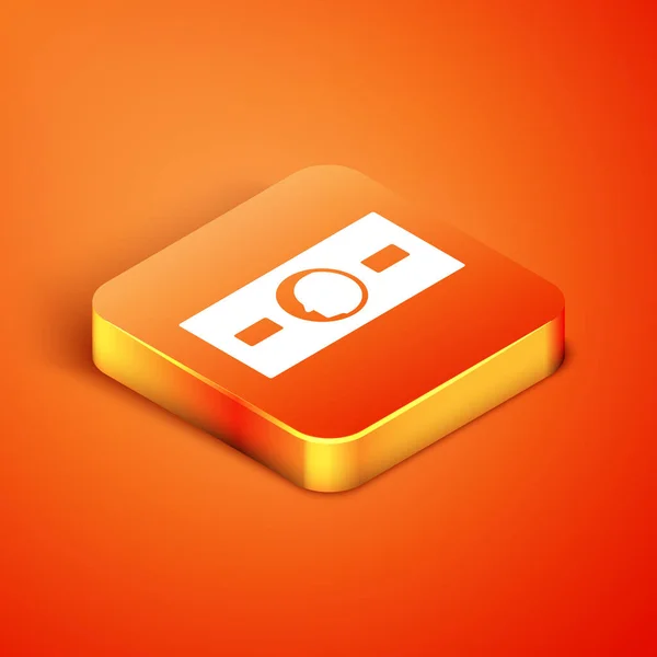 Isometric Paper Money Cash Icon Isolated Orange Background Money Banknotes — Stock Vector