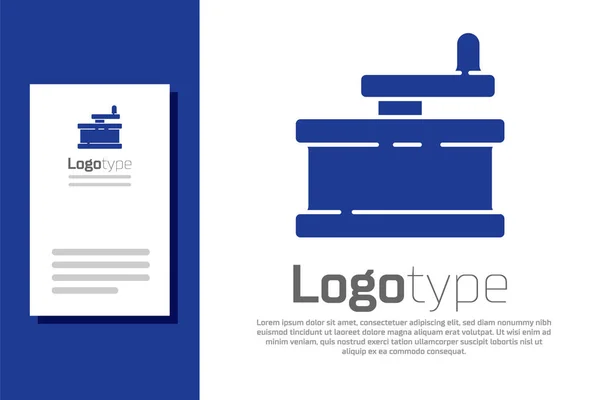 Niebieska Ikona Szlifierki Ręcznej Izolowana Białym Tle Element Szablonu Logo — Wektor stockowy