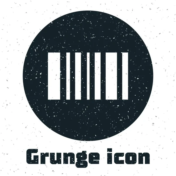 Grunge Barcode Icon Isoliert Auf Weißem Hintergrund Monochrome Vintage Zeichnung — Stockvektor