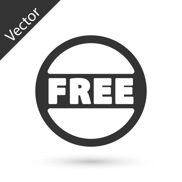 Тег Grey Price Надписью Free Icon Isolated White Background Значок — стоковый вектор