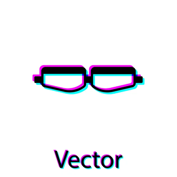 Das Symbol Der Schwarzen Schutzbrille Isoliert Auf Weißem Hintergrund Vektorillustration — Stockvektor