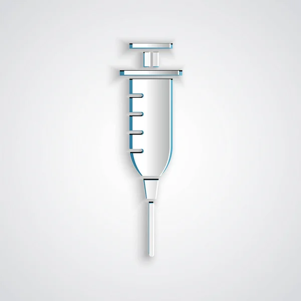 Spritzensymbol Isoliert Auf Grauem Hintergrund Spritze Für Impfung Impfung Injektion — Stockvektor