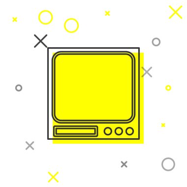 Gri çizgi Elektronik ölçek simgesi beyaz arkaplanda izole edildi. Ağırlık ölçüm aletleri. Vektör İllüstrasyonu