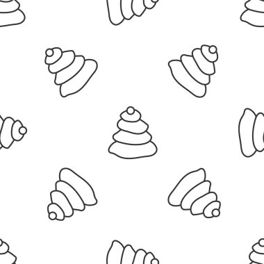 Gri çizgi Stack sıcak taş ikonu beyaz arka planda izole edilmiş pürüzsüz desen. Spa salonu aksesuarı. Vektör İllüstrasyonu