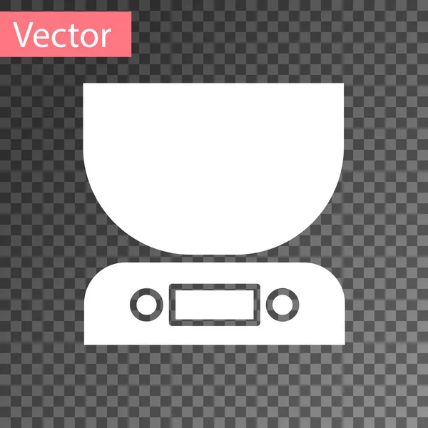 Иконка Белые Электронные Весы Изолирована Прозрачном Фоне Оборудование Измерения Веса — стоковый вектор