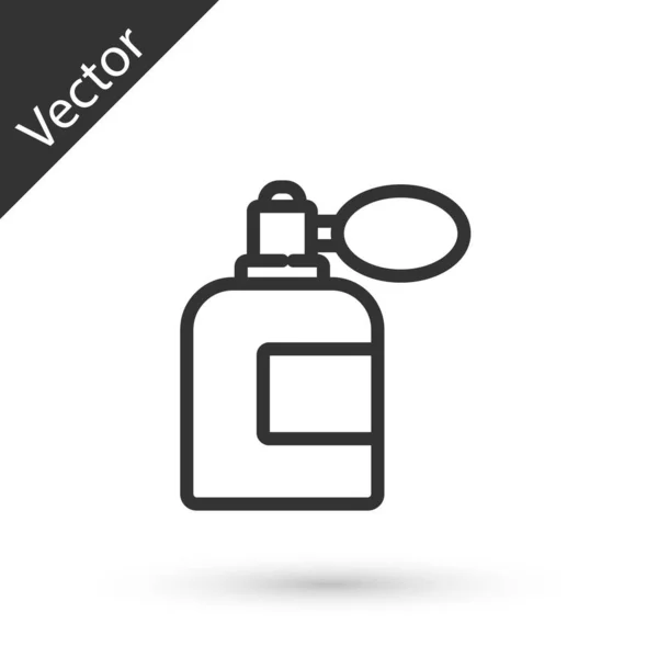 Línea Gris Botella Aftershave Con Icono Atomizador Aislado Sobre Fondo — Vector de stock