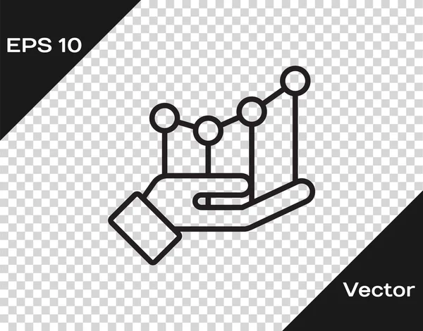 Linha Preta Gráfico Pizza Ícone Infográfico Isolado Fundo Transparente Diagrama — Vetor de Stock