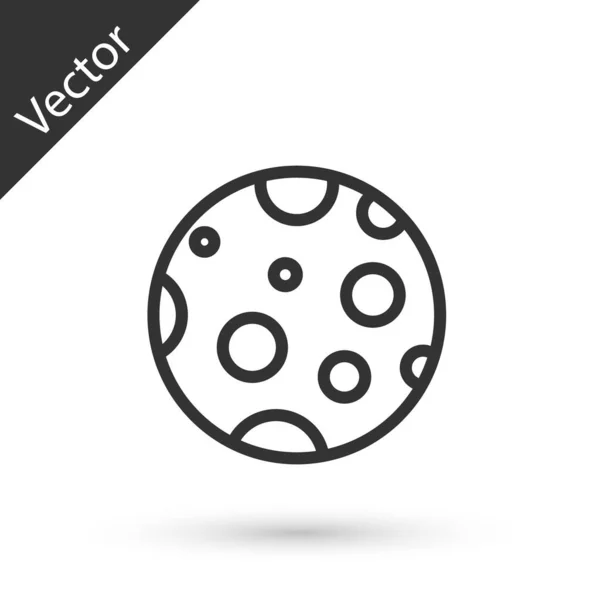 Icono Luna Línea Gris Aislado Sobre Fondo Blanco Ilustración Vectorial — Vector de stock