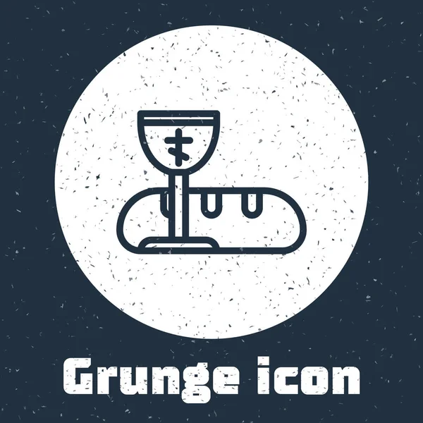 Grunge Line Símbolos Primeira Comunhão Para Ícone Convite Agradável Isolado — Vetor de Stock
