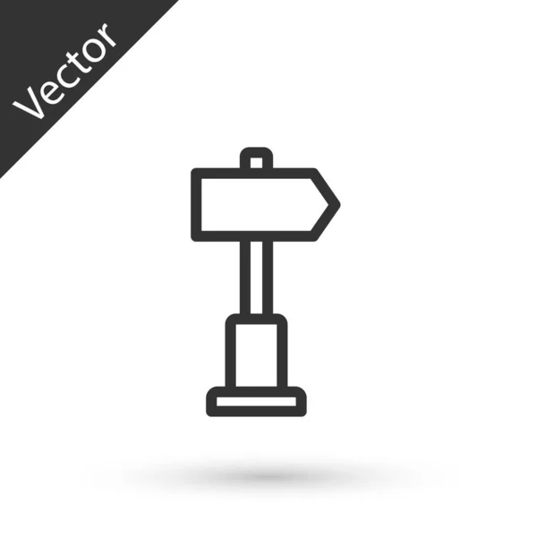 Дорожный Знак Грей Лайн Значок Signpost Выделен Белом Фоне Символ — стоковый вектор
