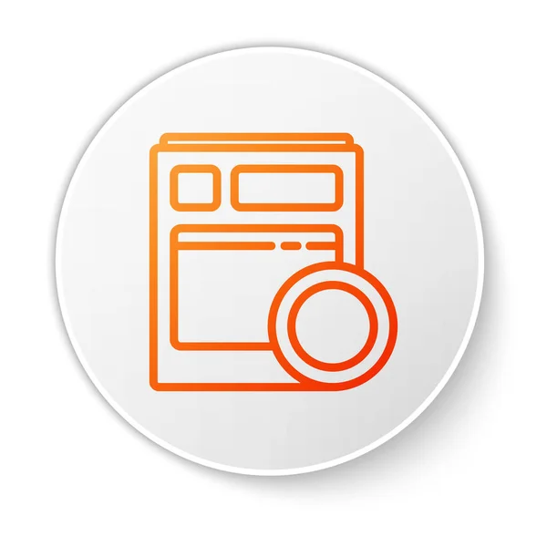 Оранжевая Линия Kitchen Посудомоечная Машина Иконка Выделена Белом Фоне Кнопка — стоковый вектор