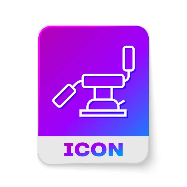 Línea Blanca Icono Silla Dental Médica Aislado Sobre Fondo Blanco — Vector de stock