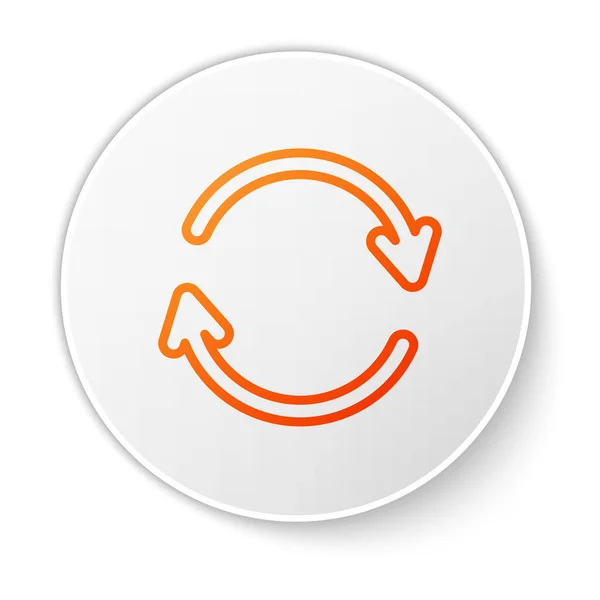 Oranžová Čára Obnovit Ikonu Izolovanou Bílém Pozadí Znovu Načíst Symbol — Stockový vektor